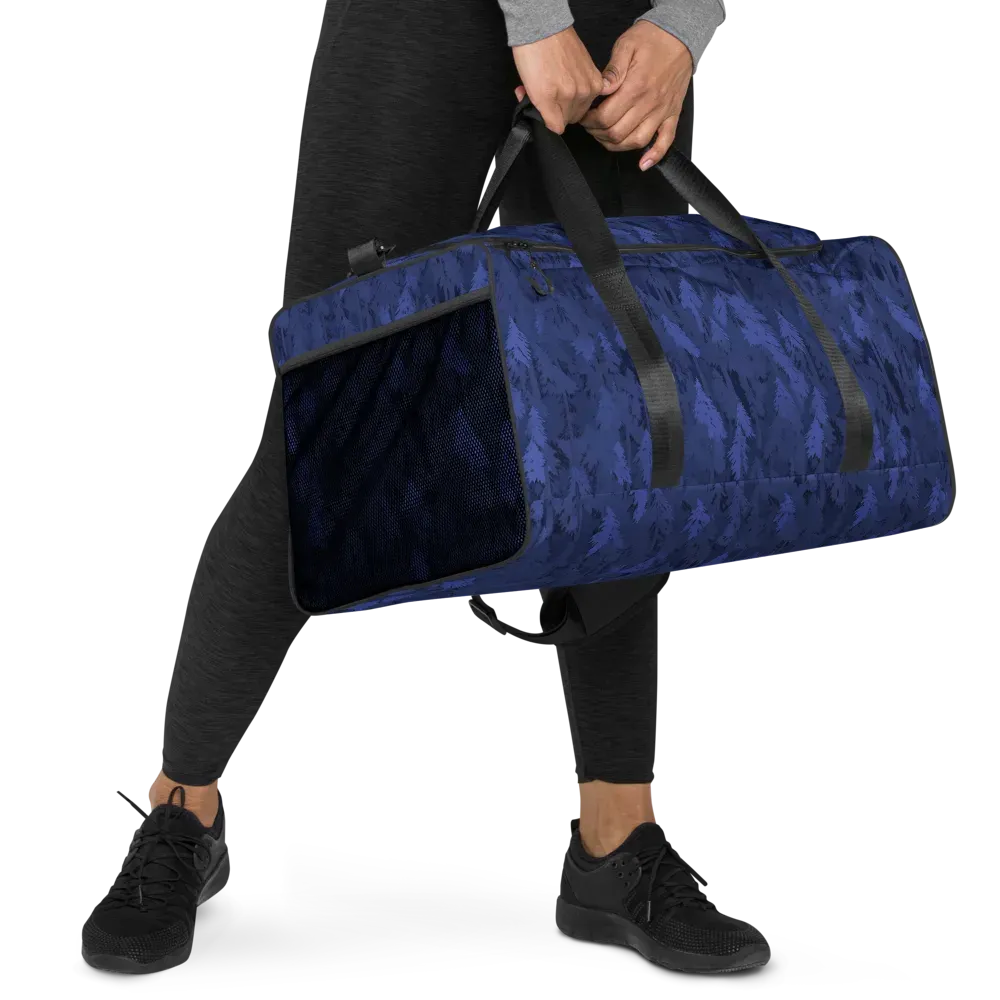 Indigo Evergreen on Duffle Bag — Right Front