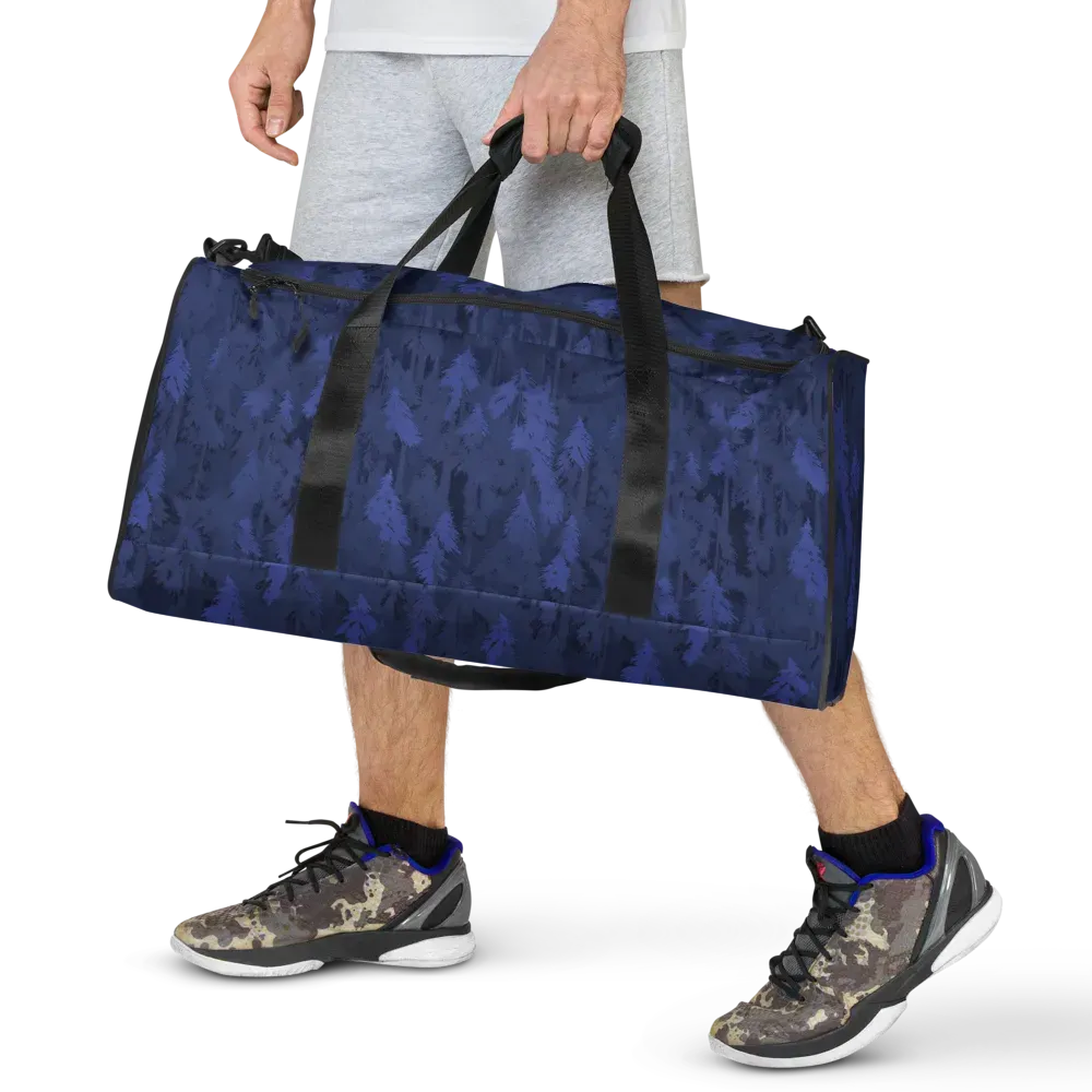Indigo Evergreen on Duffle Bag — Front