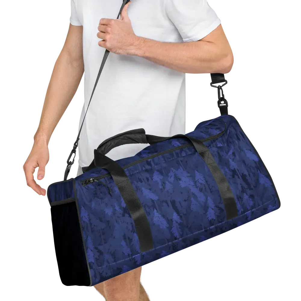 Indigo Evergreen on Duffle Bag — Right Front