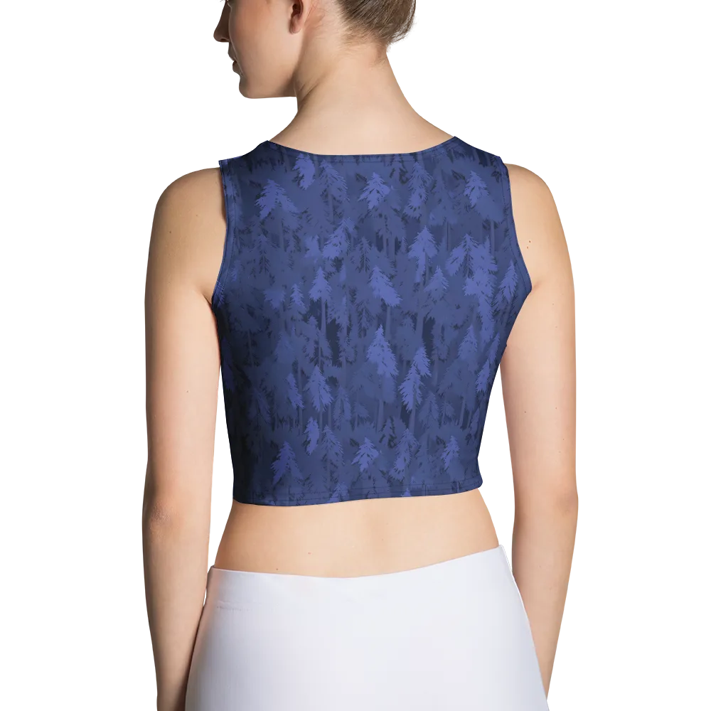 Indigo Evergreen on Crop Top — Back