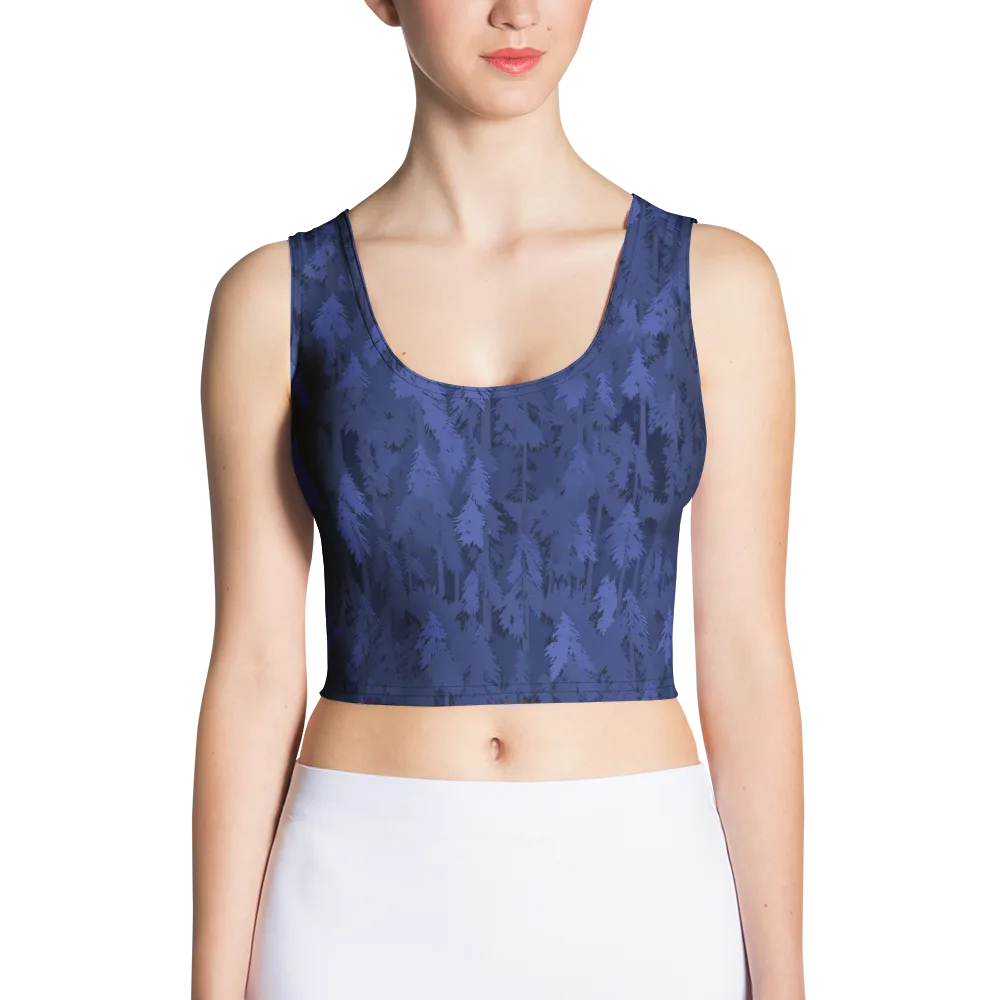 Indigo Evergreen on Crop Top — Front
