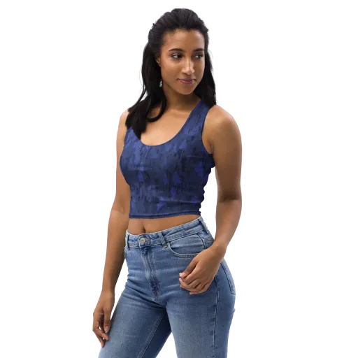 Indigo Evergreen on a Crop Top