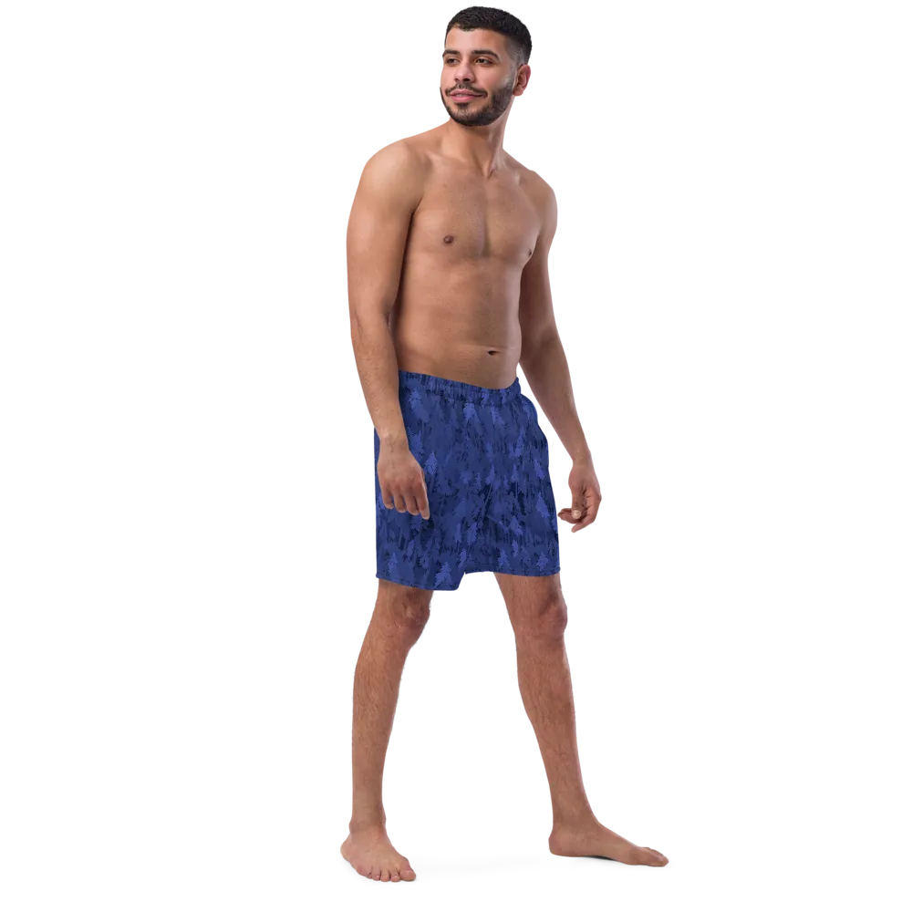 Indigo Evergreen on Swim Trunks — Right Front