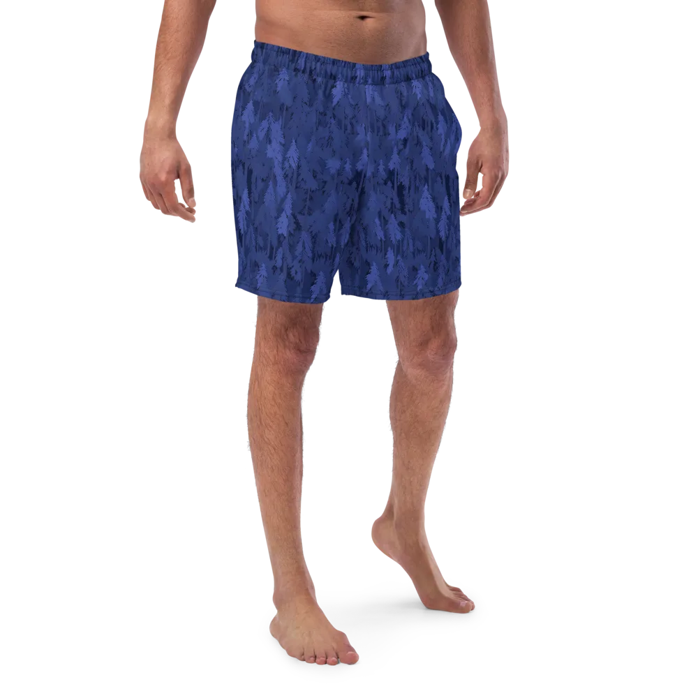 Indigo Evergreen on Swim Trunks — Front