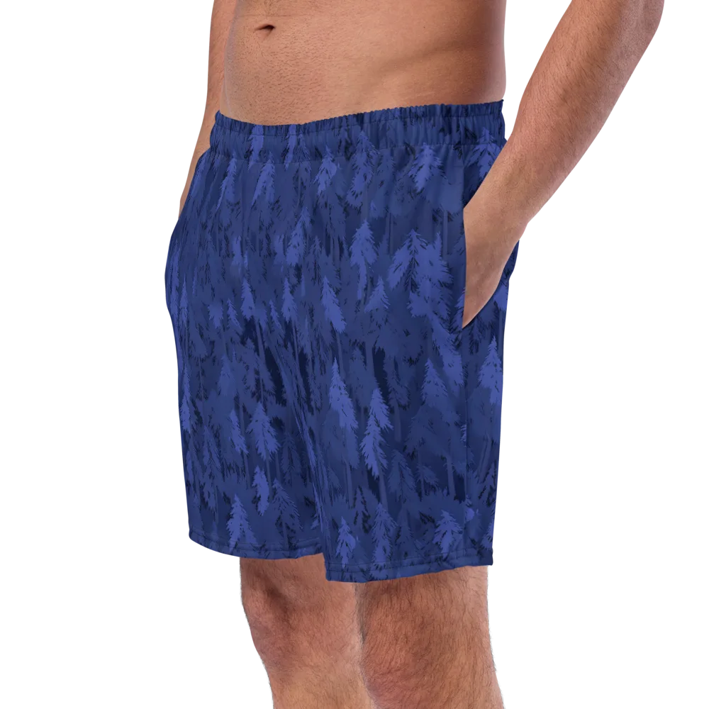 Indigo Evergreen on Swim Trunks — Left Front