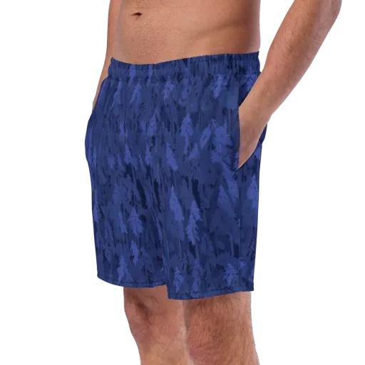 Indigo Evergreen on a Swim Trunks