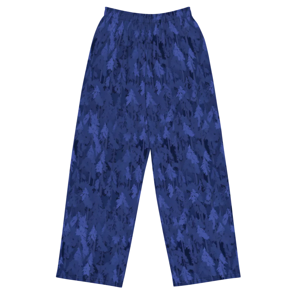 Indigo Evergreen on Wide-Leg Pants — Front