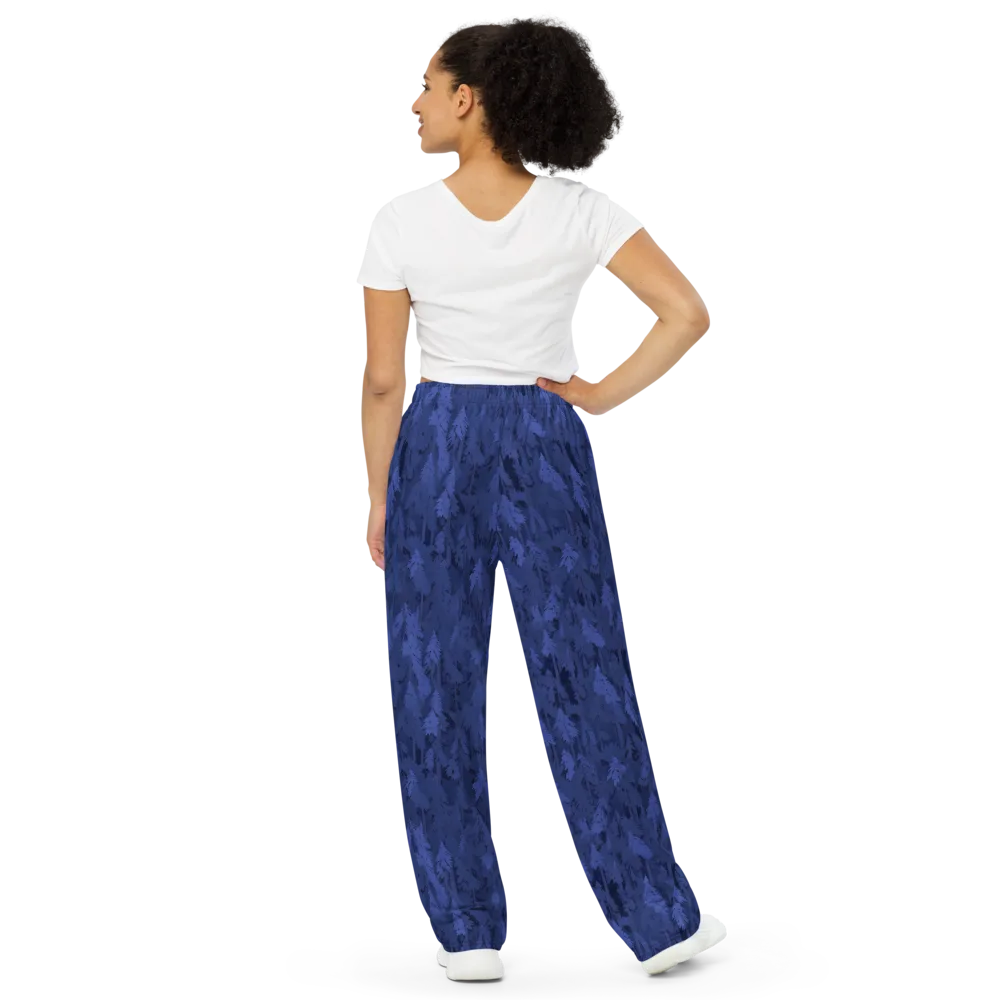 Indigo Evergreen on Wide-Leg Pants — Back
