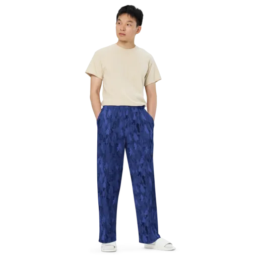 Indigo Evergreen on a Wide-Leg Pants