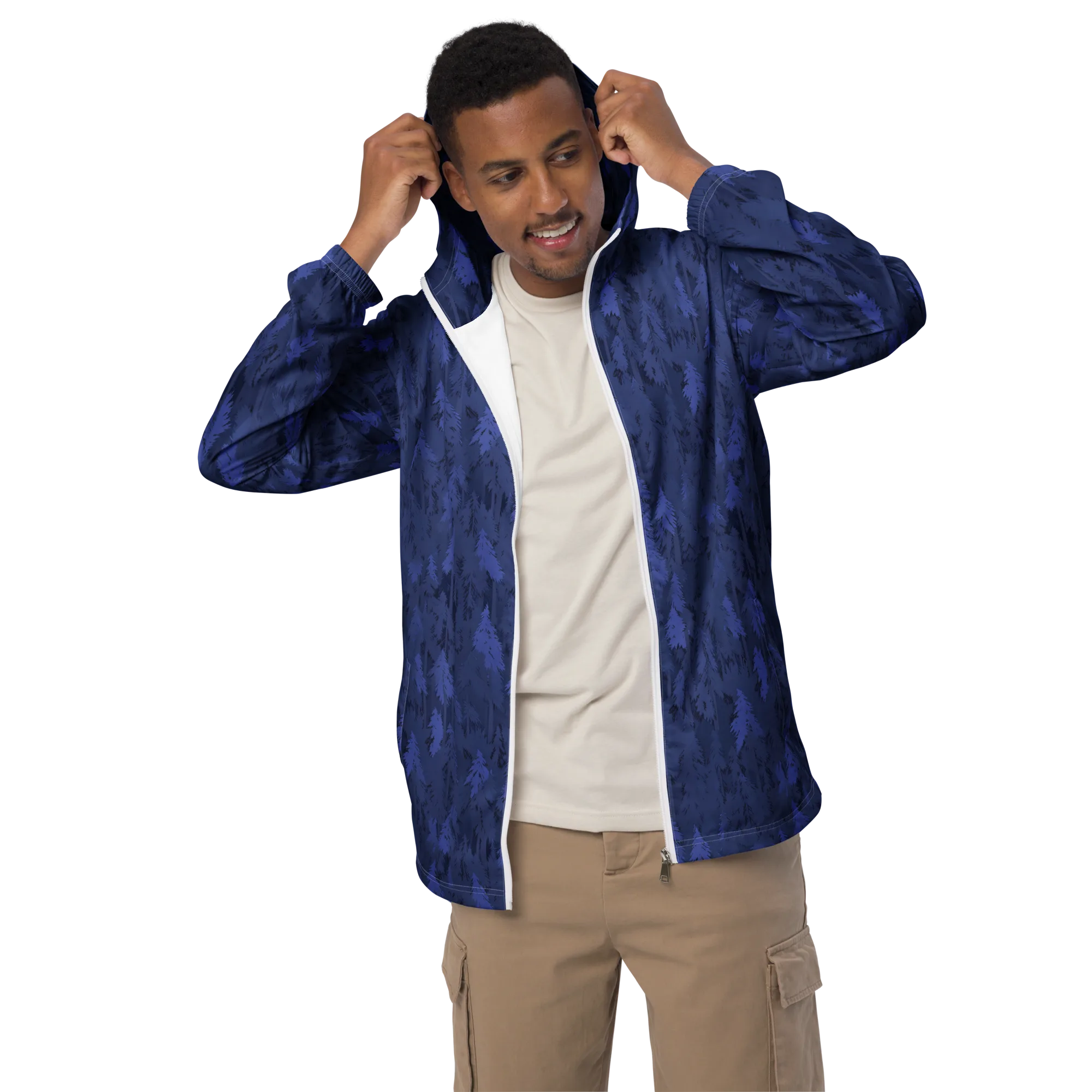 Indigo Evergreen on Men's Windbreaker — Front
