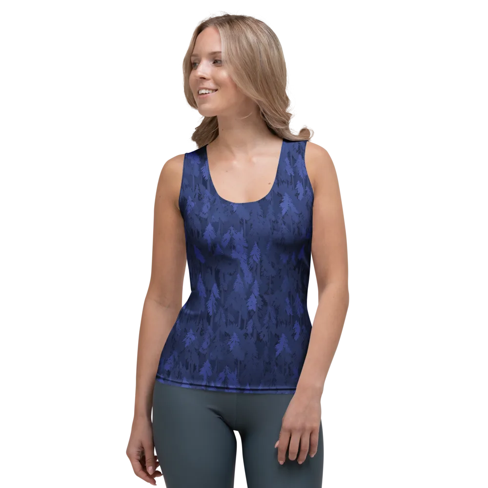 Indigo Evergreen on Women's Tank Top — Front