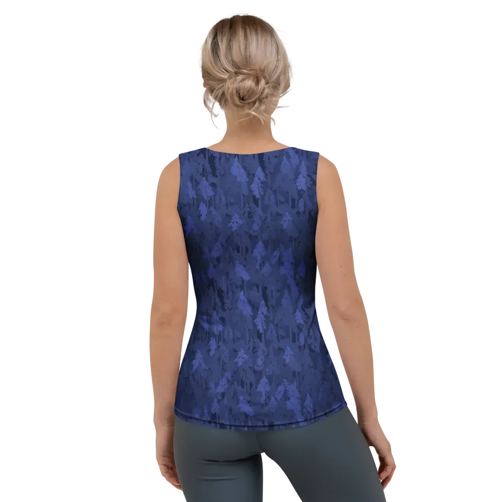 Indigo Evergreen on Women's Tank Top — Back