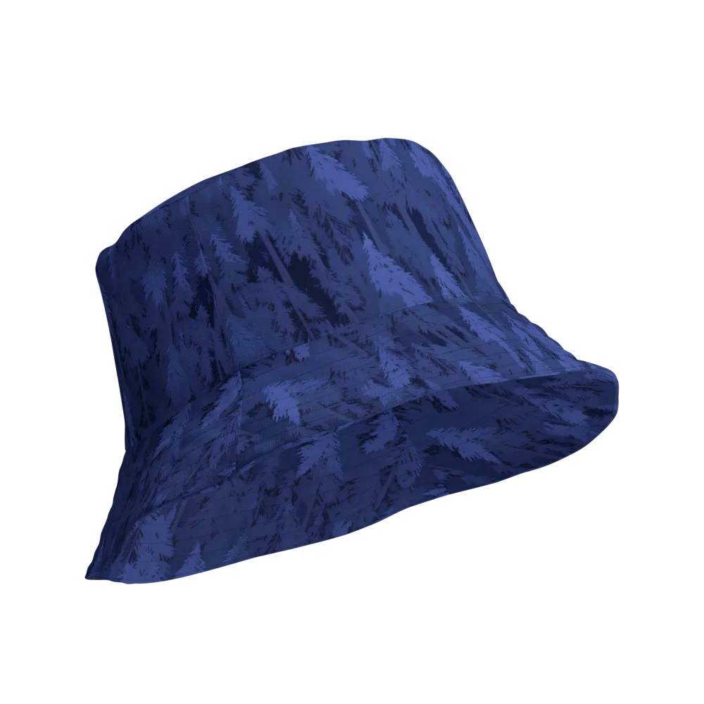 Indigo Evergreen on Reversible Bucket Hat — Product details Outside