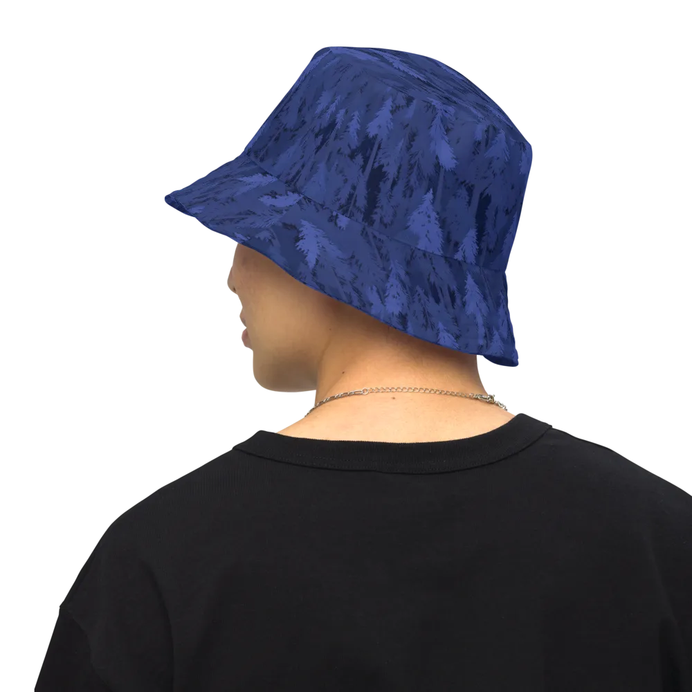 Indigo Evergreen on Reversible Bucket Hat — Back Inside