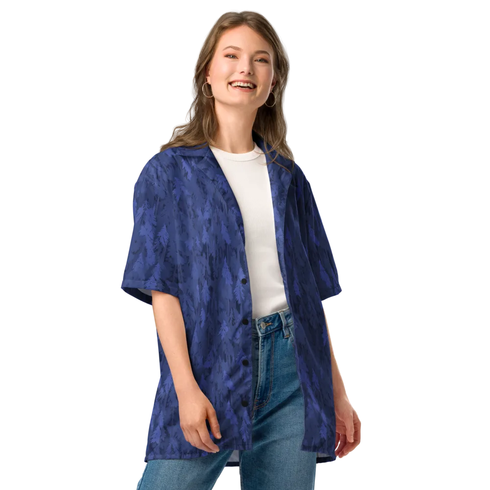 Indigo Evergreen on Button Shirt — Front
