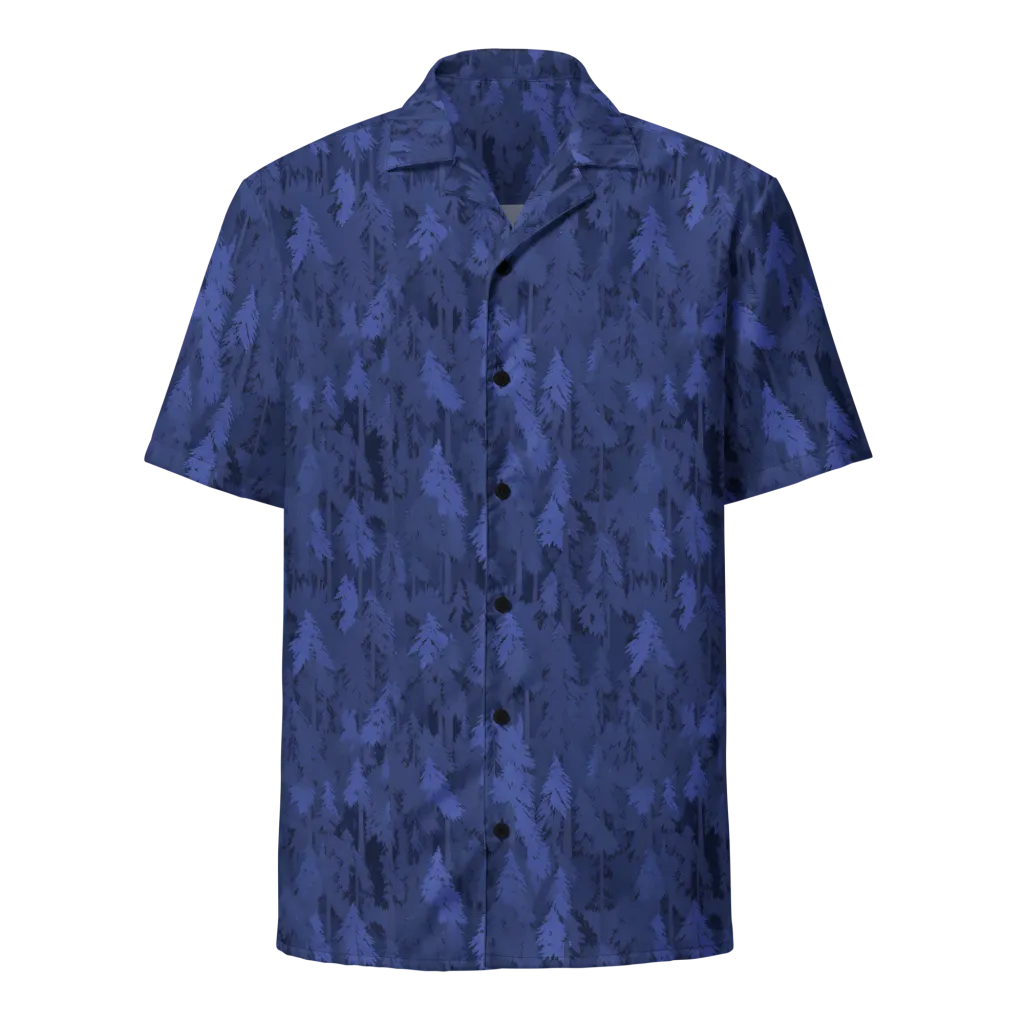 Indigo Evergreen on Button Shirt — Front