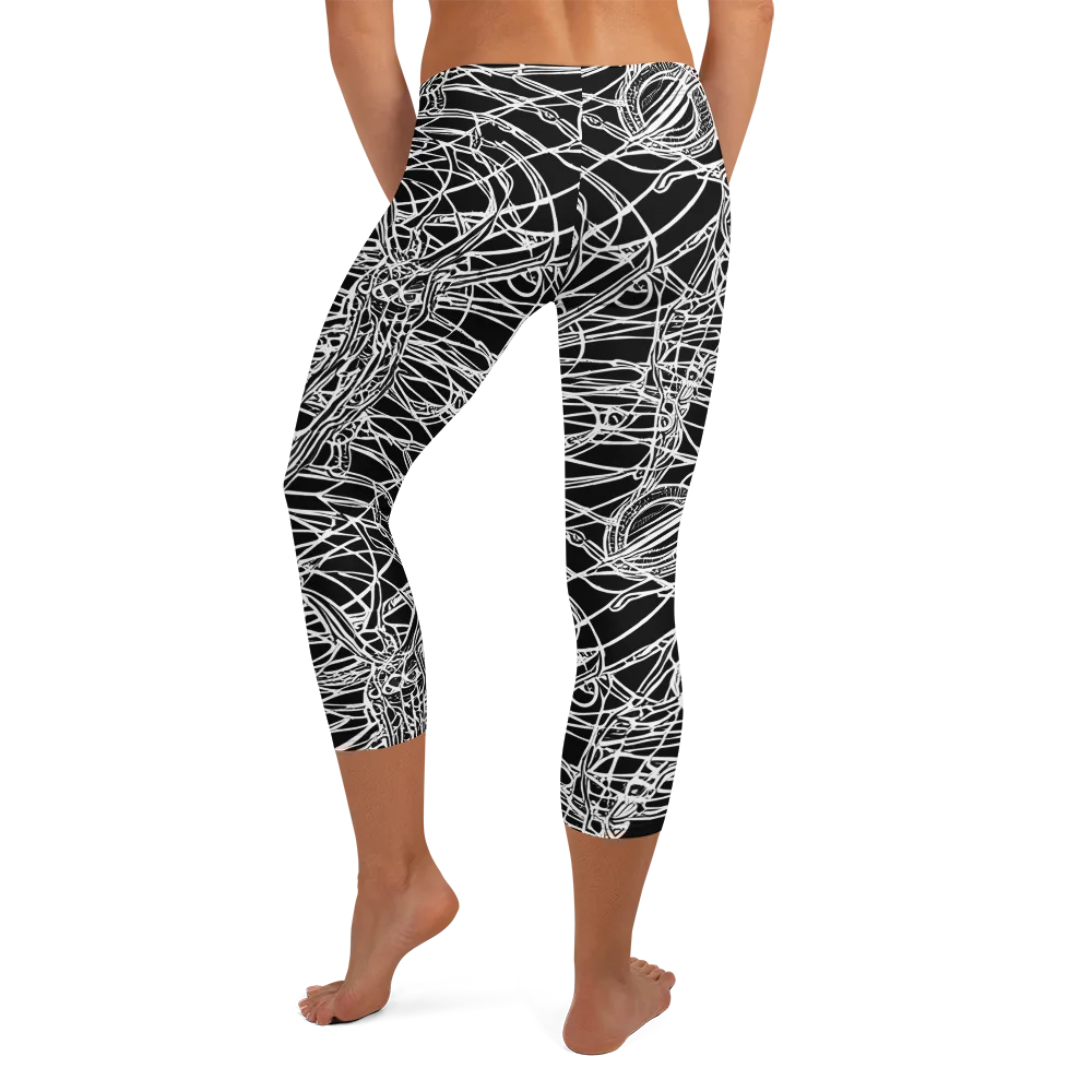Ivory Entanglement on Capri Leggings — Back