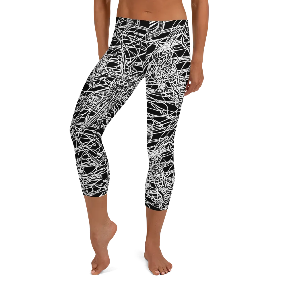 Ivory Entanglement on Capri Leggings — Front