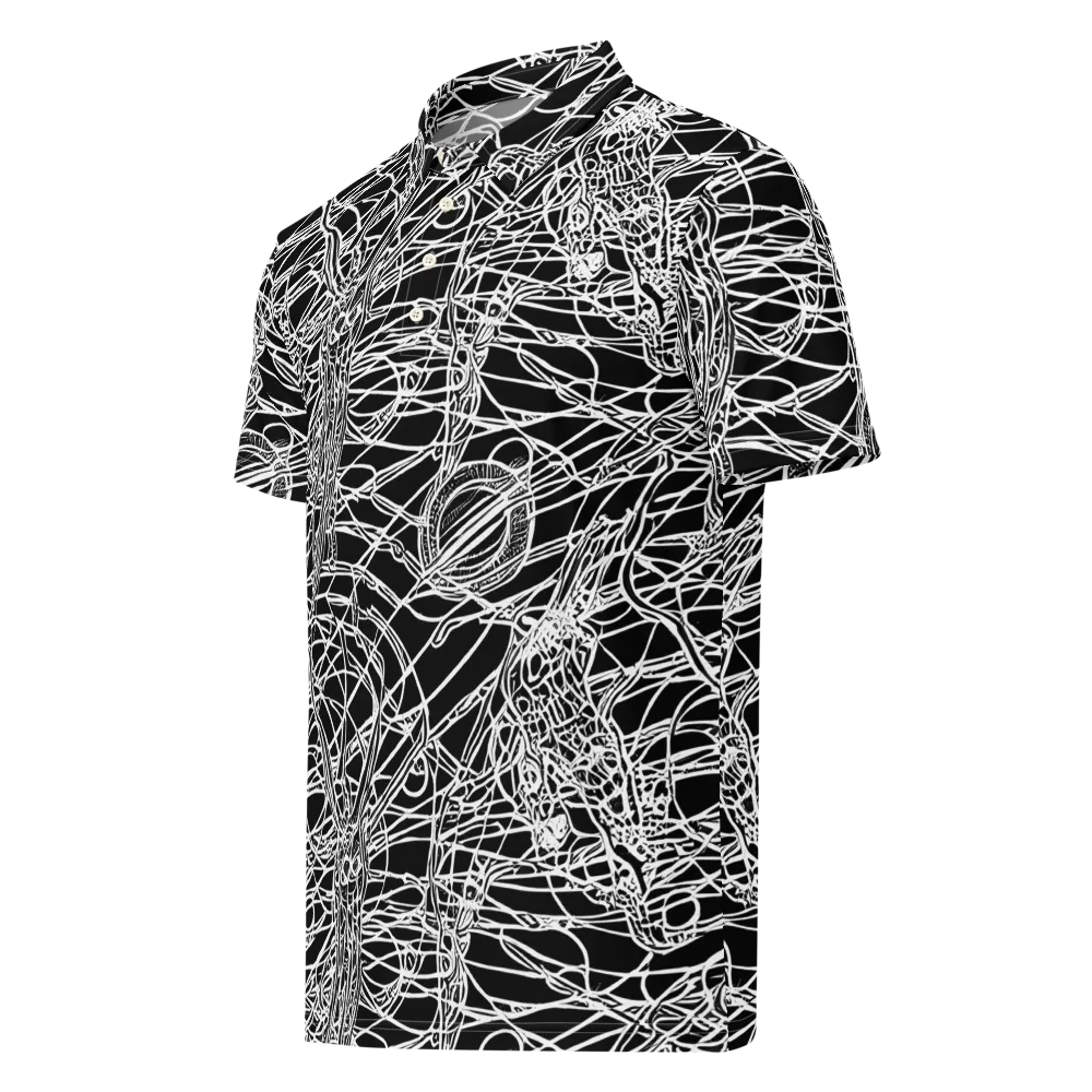 Ivory Entanglement on Men's Slim Fit Polo Shirt — Left Front