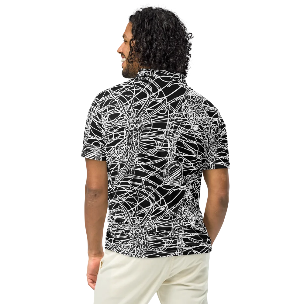 Ivory Entanglement on Men's Slim Fit Polo Shirt — Back