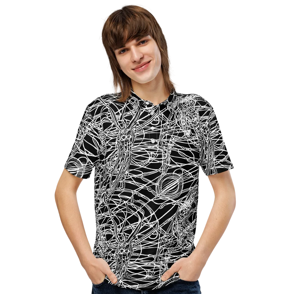 Ivory Entanglement on Men's Slim Fit Polo Shirt — Front