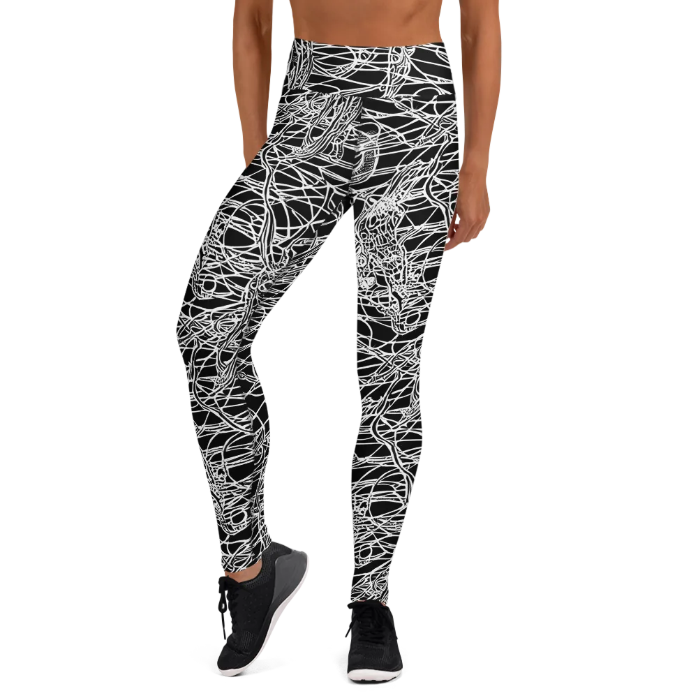 Ivory Entanglement on Yoga Leggings — Front