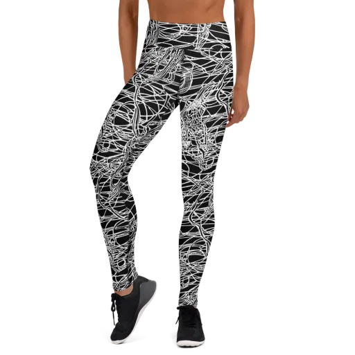 Ivory Entanglement on a Yoga Leggings