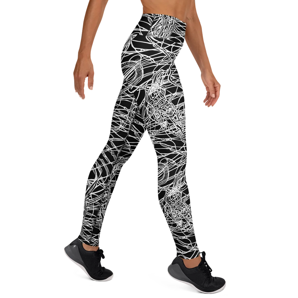 Ivory Entanglement on Yoga Leggings — Right