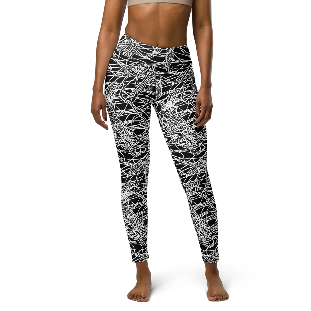 Ivory Entanglement on Yoga Leggings — Front
