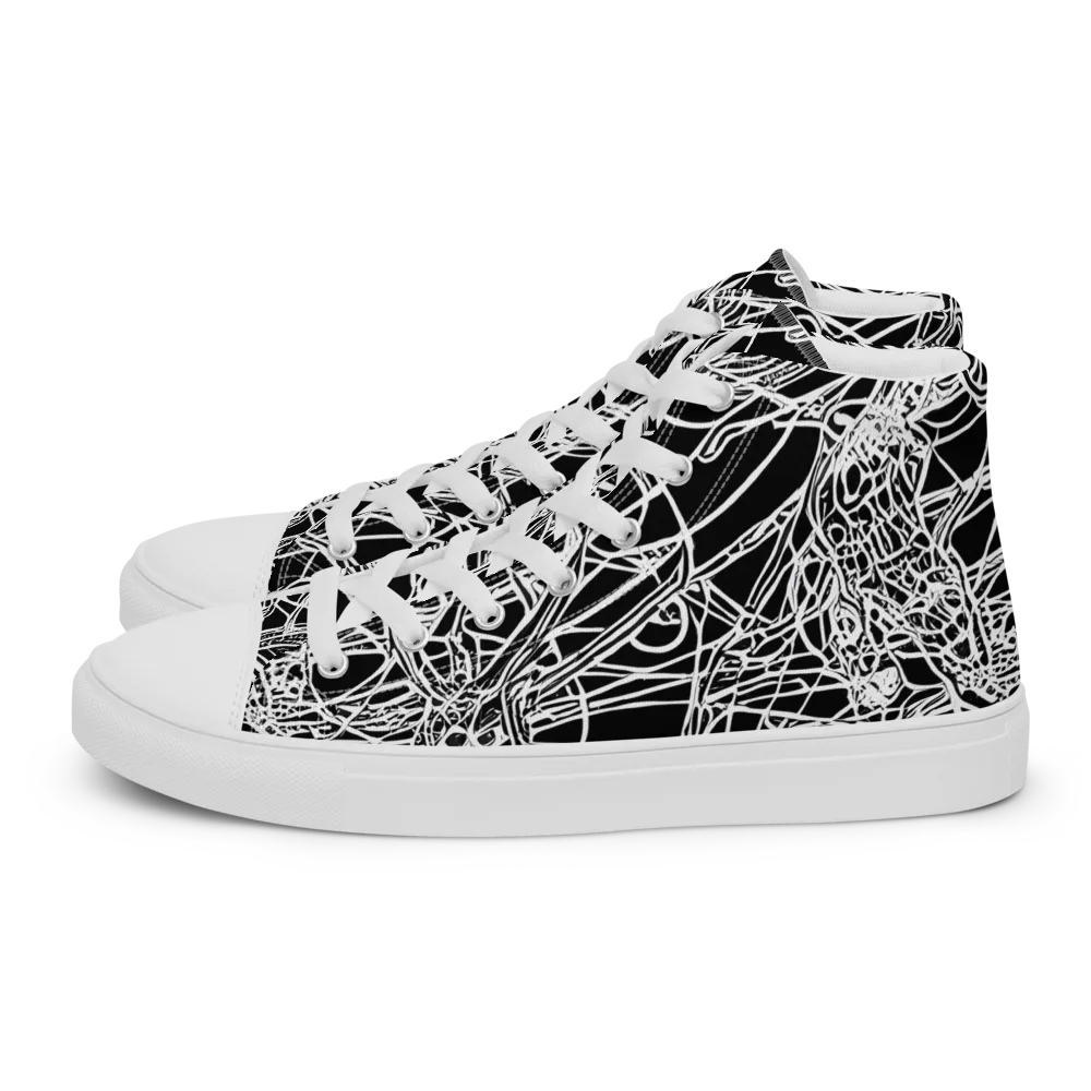 Ivory Entanglement on Women's High Top Canvas Shoes — Left