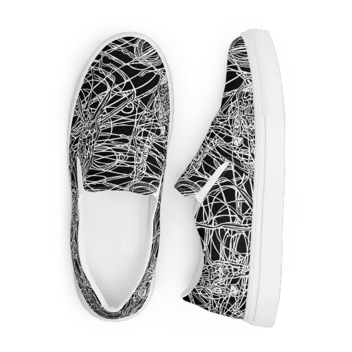 Ivory Entanglement on a Men's Slip-On Canvas Shoes