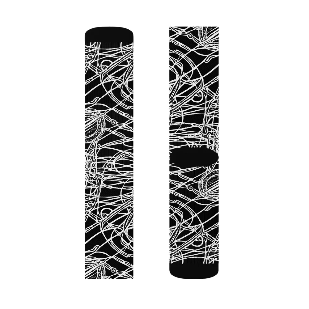 Ivory Entanglement on Socks — Right Sock