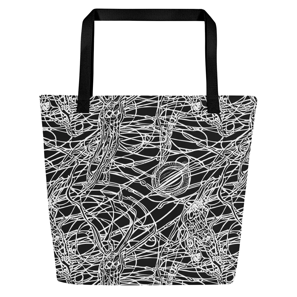 Ivory Entanglement on Large Tote Bag W/ Pocket — Front