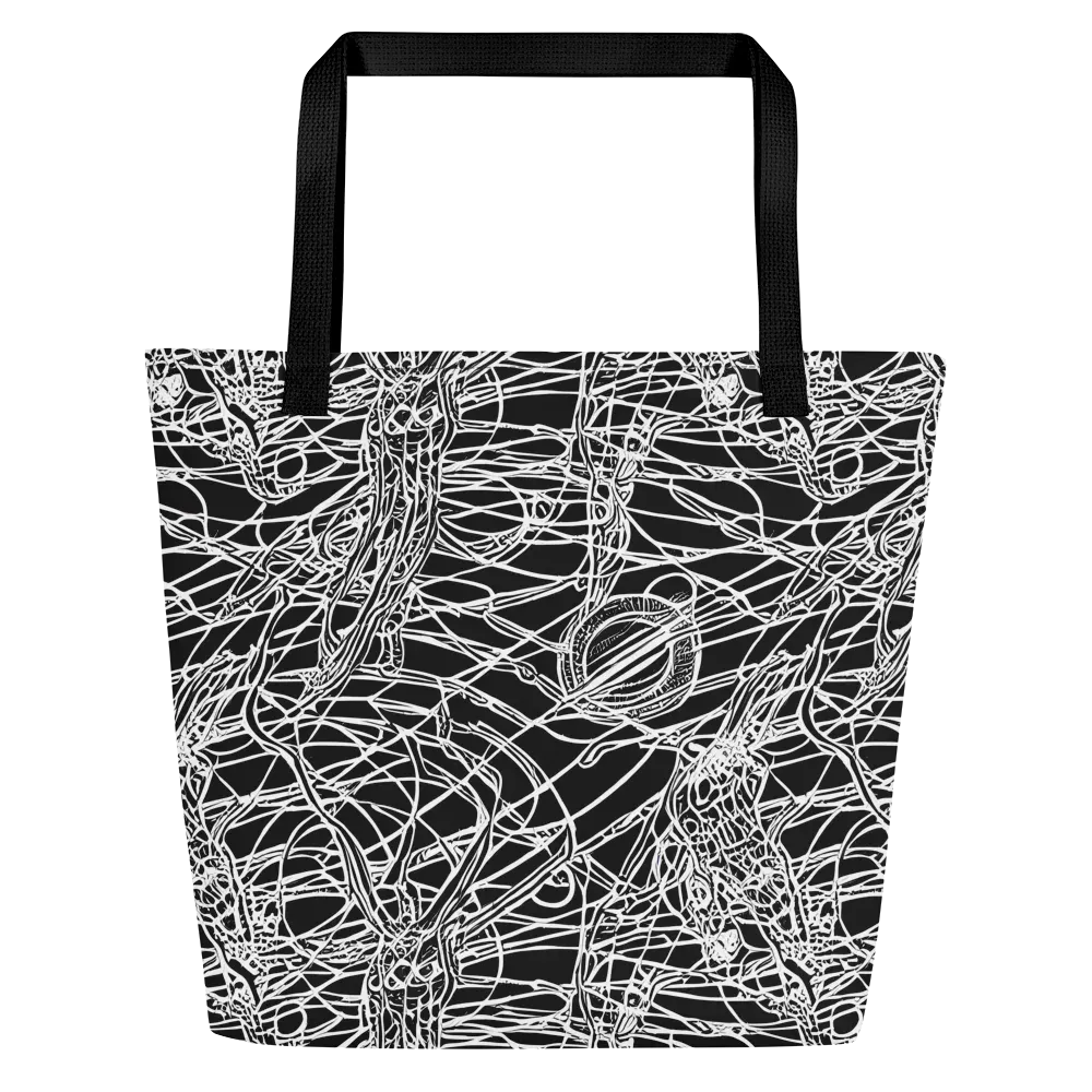 Ivory Entanglement on Large Tote Bag W/ Pocket — Front