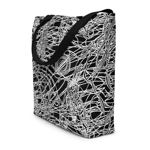 Ivory Entanglement on a Large Tote Bag W/ Pocket