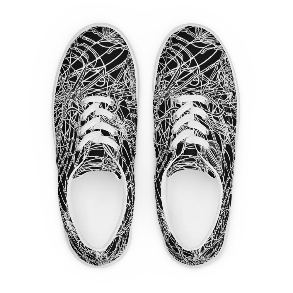 Ivory Entanglement on Men's Lace-Up Canvas Shoes — Front