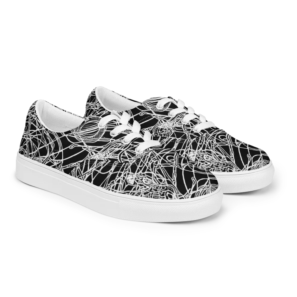 Ivory Entanglement on Men's Lace-Up Canvas Shoes — Right Front