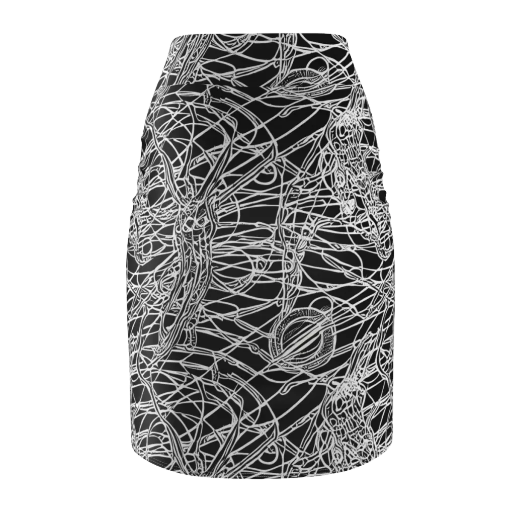 Ivory Entanglement on Pencil Skirt — Back