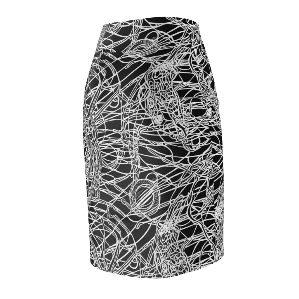 Ivory Entanglement on Pencil Skirt — Back Side