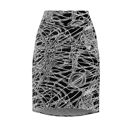 Ivory Entanglement on a Pencil Skirt