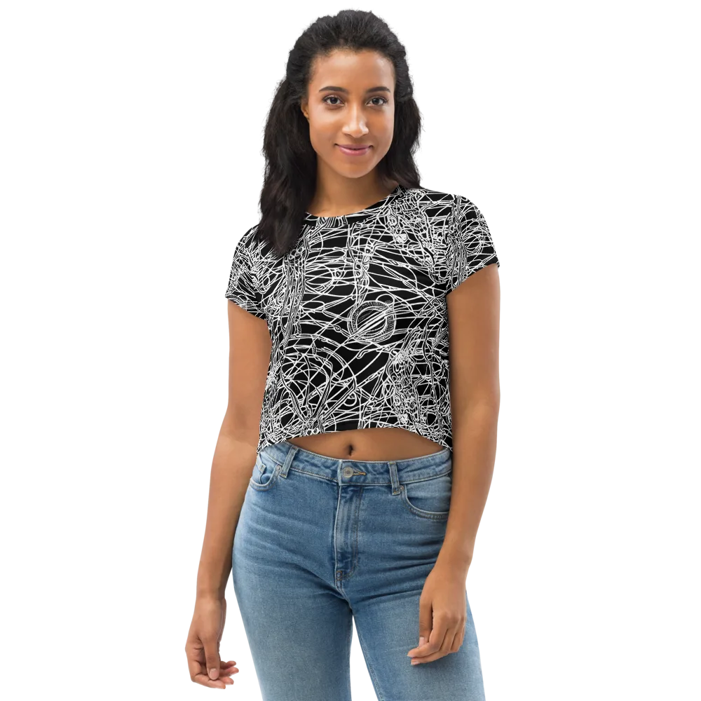 Ivory Entanglement on Crop Tee — Front