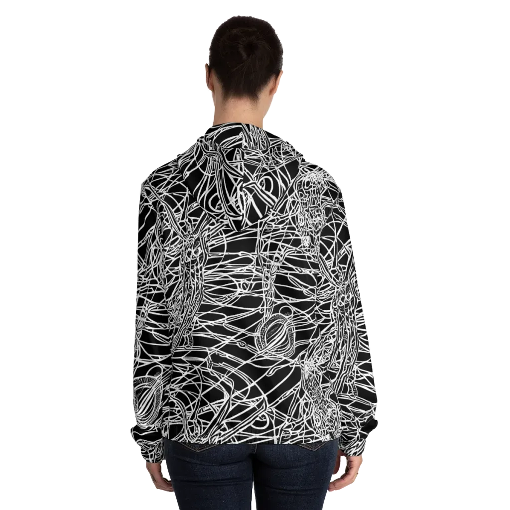 Ivory Entanglement on Women's Full-Zip Hoodie — Back On Person
