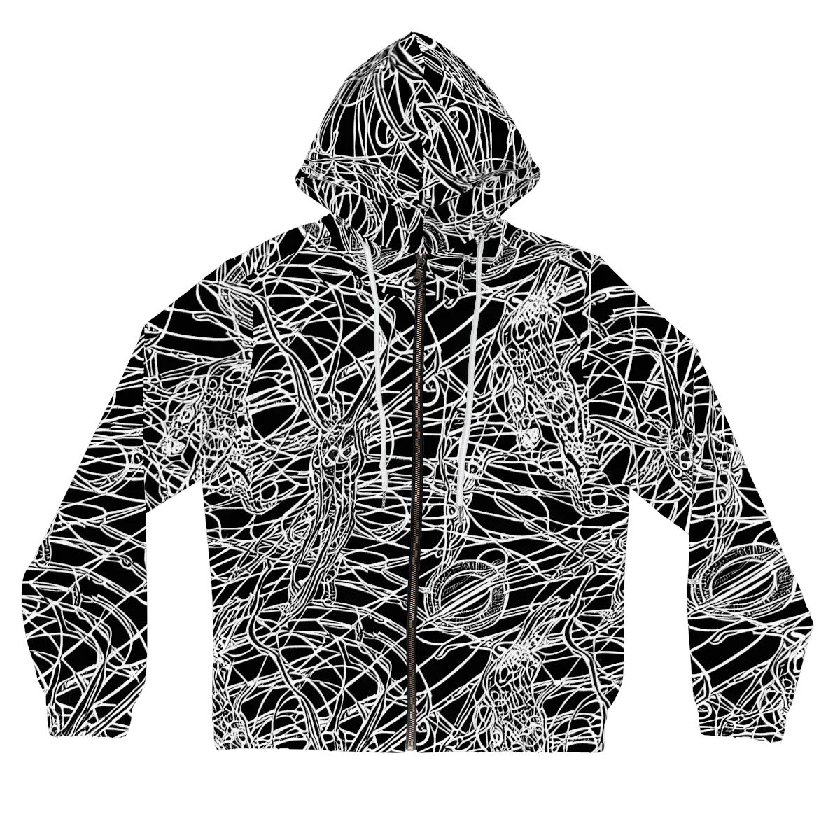 Ivory Entanglement on Women's Full-Zip Hoodie — Front
