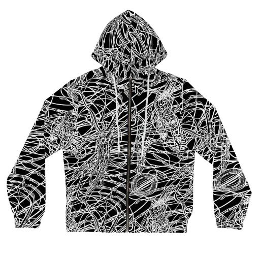 Ivory Entanglement on a Women's Full-Zip Hoodie