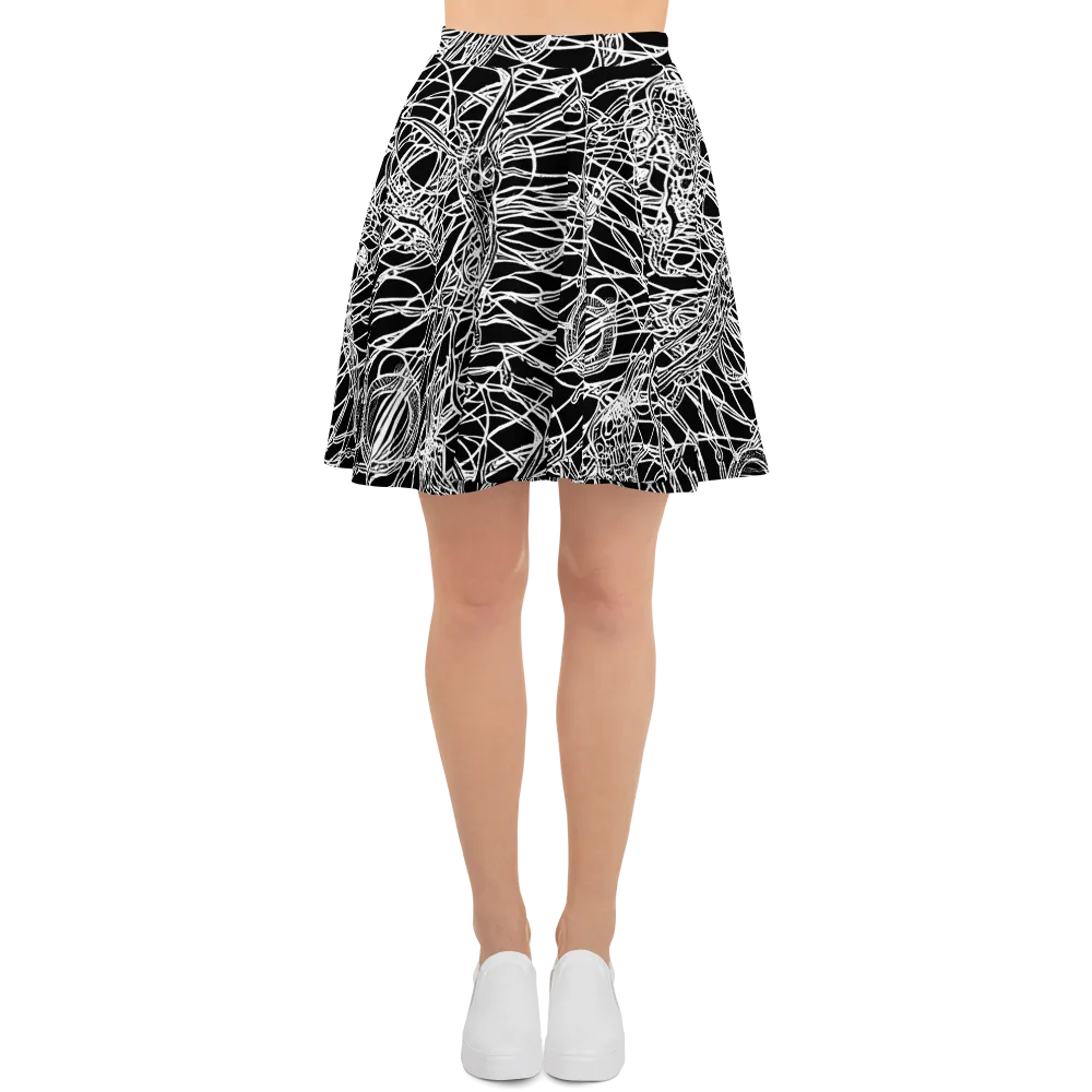 Ivory Entanglement on Skater Skirt — Front