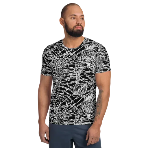 Ivory Entanglement on a Men's Athletic T-Shirt