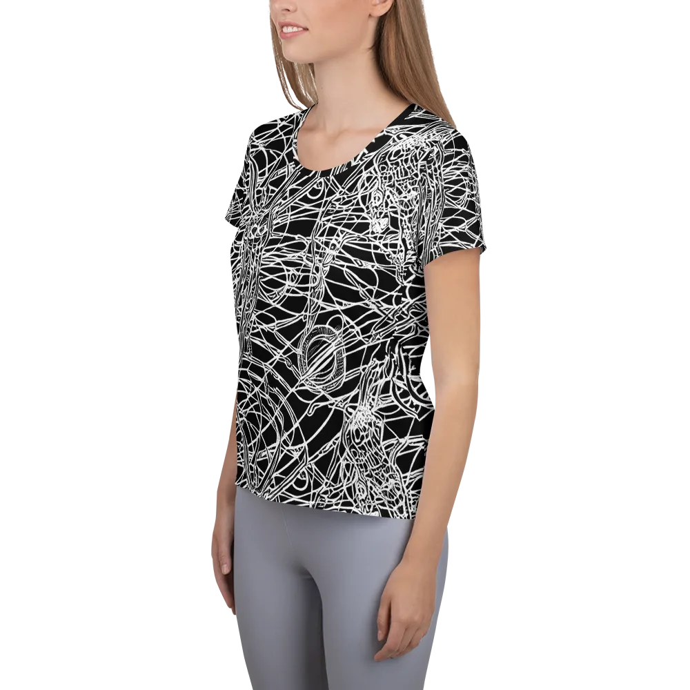 Ivory Entanglement on Women's Athletic T-Shirt — Left