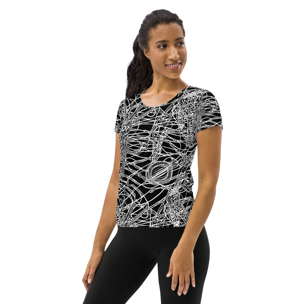 Ivory Entanglement on Women's Athletic T-Shirt — Left