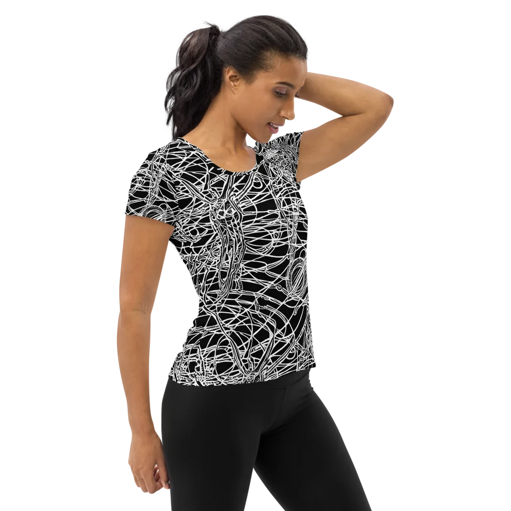 Ivory Entanglement on Women's Athletic T-Shirt — Right
