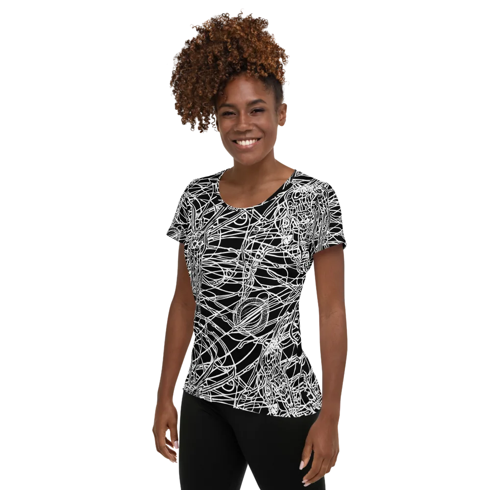 Ivory Entanglement on Women's Athletic T-Shirt — Left